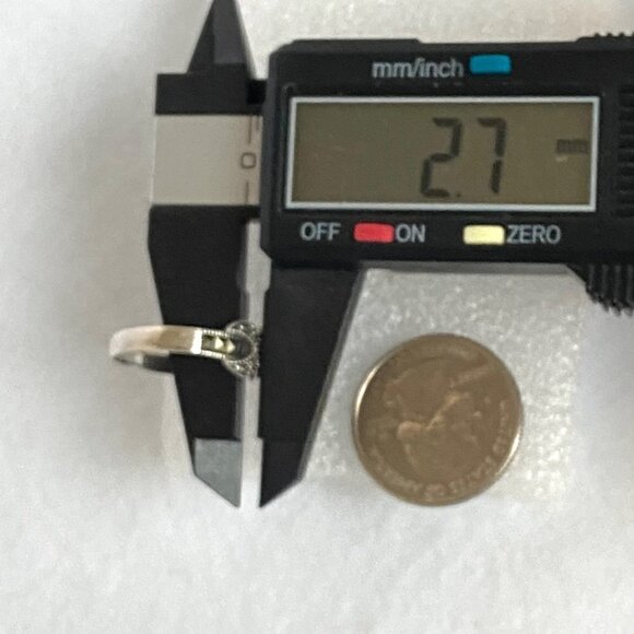 Sterling Silver 925 Marcasite X Criss Cross Knot Band Ring Sz 7.5 - Picture 15 of 16